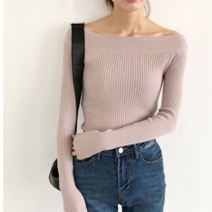 Pink boatneck sweater